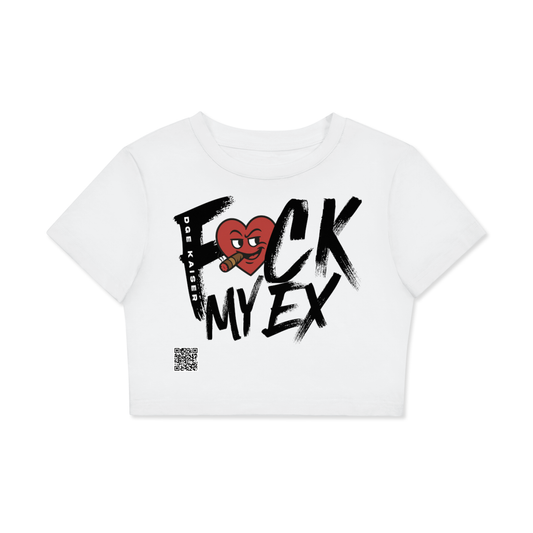 "F MY EX" Women's Fitted Crop Tee